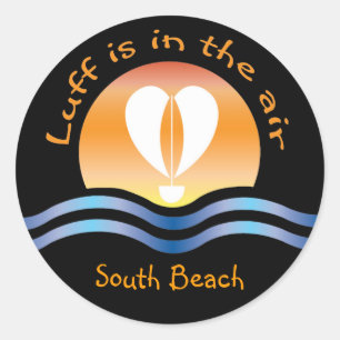 Luffers Sunset_Luff is in the air South Beach Classic Round Sticker