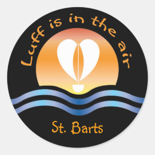 Luffers Sunset_Luff is in the air St. Barts Classic Round Sticker