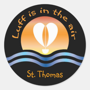 Luffers Sunset_Luff is in the air St. Thomas Classic Round Sticker