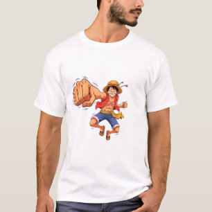 Luffy Character - Unisex T Shirt (White W Design)