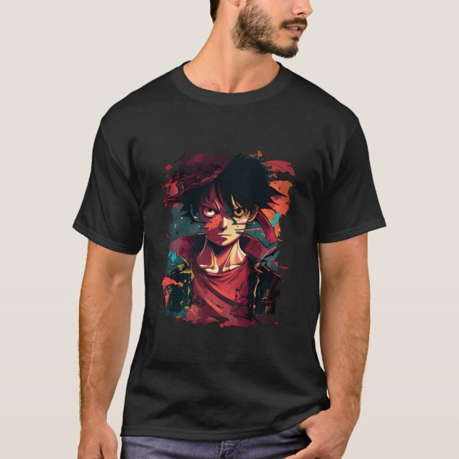 Luffy Illustration - Anime Style Artwork  T-Shirt (Front)