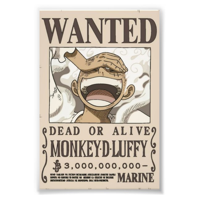 Luffy Wanted Anime Poster (Front)