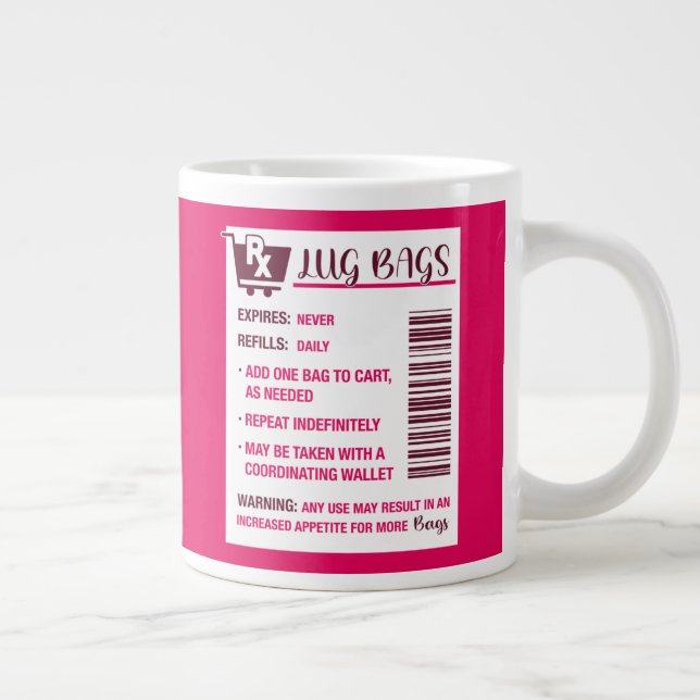 Lug Bags Prescription Wine & Hot Pink Coffee Mug (Right)