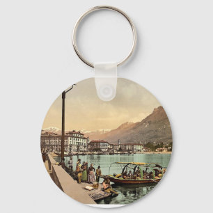 Lugano, on the quay, Tessin, Switzerland vintage P Key Ring