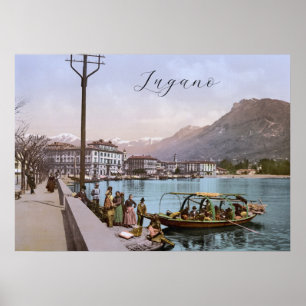 Lugano Quay, Switzerland Poster