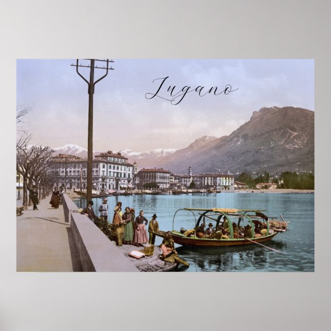 Lugano Quay, Switzerland Poster (Front)