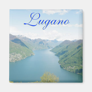 Lugano, Switzerland Square Magnet