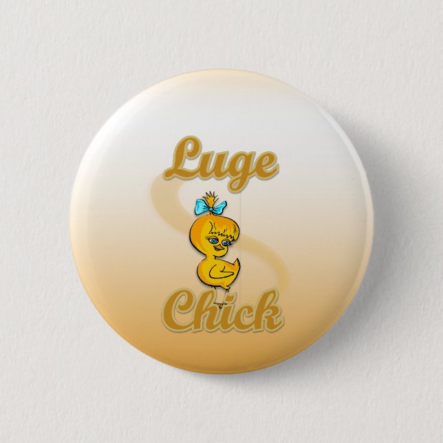 Luge Chick 6 Cm Round Badge (Front)