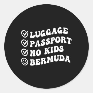 Luge Passport No Bermuda Trip Wavy Classic Round Sticker