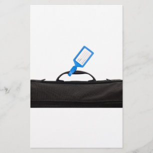 Luggage bag with identification tag stationery