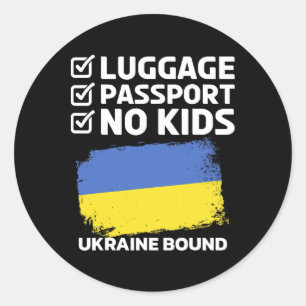 Luggage Pport Ukraine Bound Ukrainian Travel Vacat Classic Round Sticker