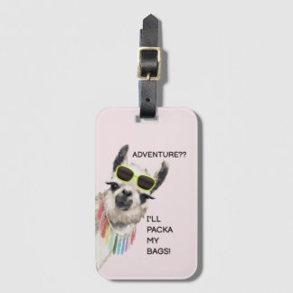 Luggage tag funny alpaca