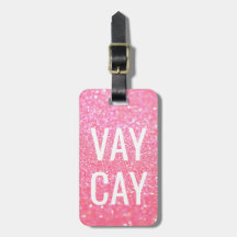 Luggage Tag - Glitter VAYCAY Pink