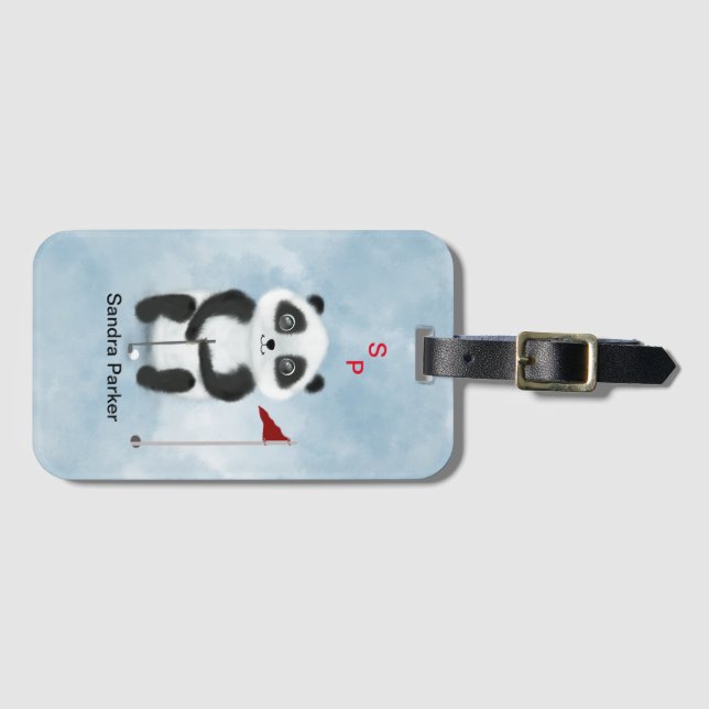 Luggage Tag Golf Panda (Front Horizontal)