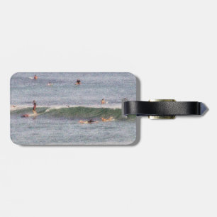 Luggage tag Hawaiian surfers Waikiki