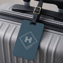 Luggage Tag | Modern Geometric Monogram Initial