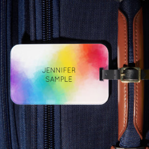 Luggage Tag Modern Trendy Colourful Design Templat