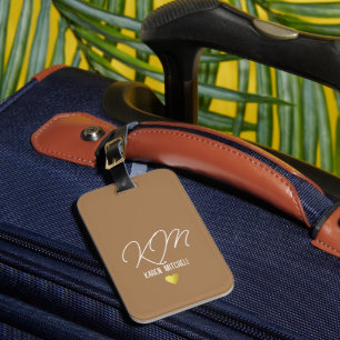 Luggage Tag Monogrammed with Love Heart
