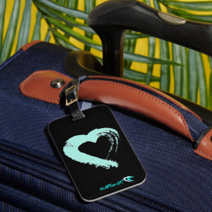 Luggage Tag Pastel Blue Heart