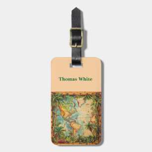 Luggage Tag-Personalized Vintage Atlas Luggage Tag
