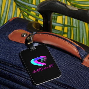 Luggage Tag Pink and Blue Heart
