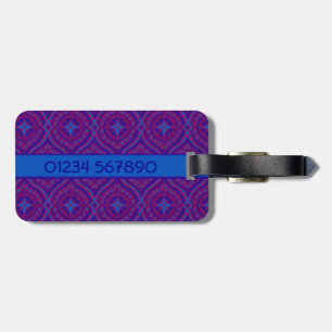 Luggage Tag, Purple and Blue Ogee Pattern Tag