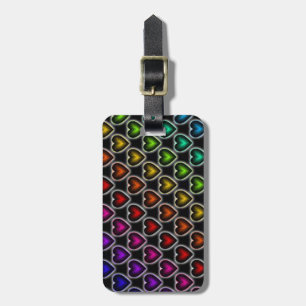 Luggage Tag/Rainbow Hearts Tag