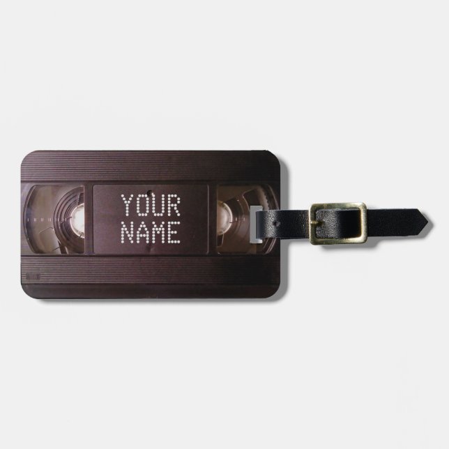 Luggage tag retro tech vhs video cassette (Front Horizontal)