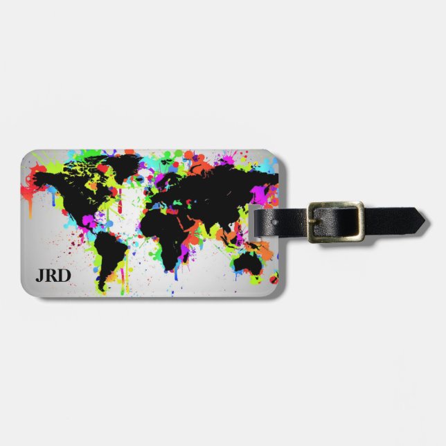 Luggage Tag, Splatter Paint Tag (Front Horizontal)