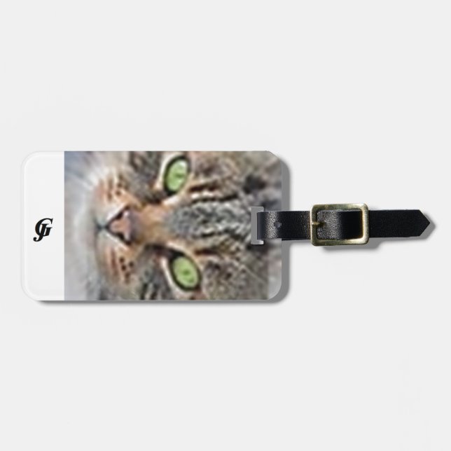Luggage Tag w/ leather strap (Front Horizontal)