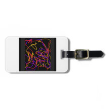 Luggage tag with bright visible neon identifiable 