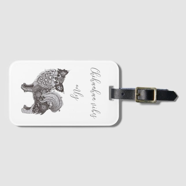 Luggage Tag with chihuahua (Front Horizontal)