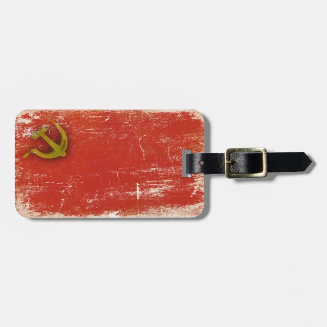 Luggage Tag with Dirty Flag from Soviet Union (Front Horizontal)