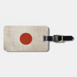 Luggage Tag with Dirty Vintage Flag from Japan