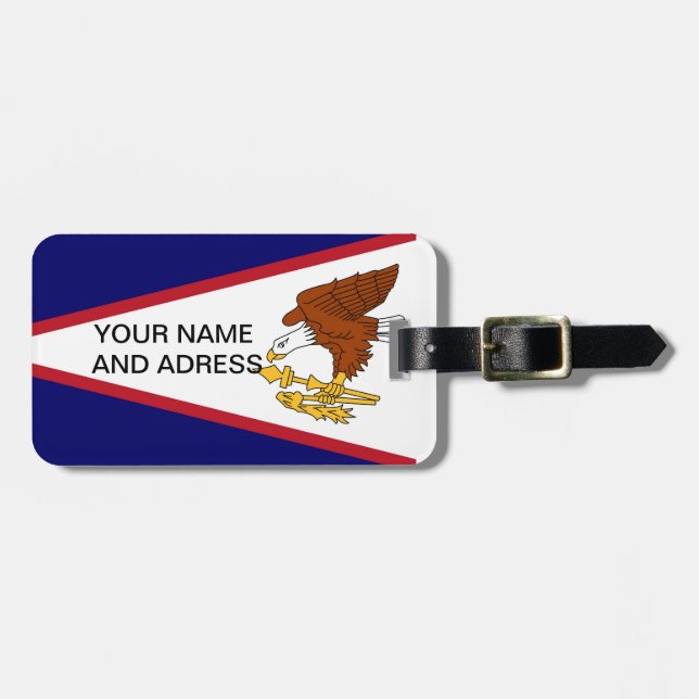 Luggage Tag with Flag of American Samoa, USA (Front Horizontal)