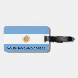 Luggage Tag with Flag of Argentina