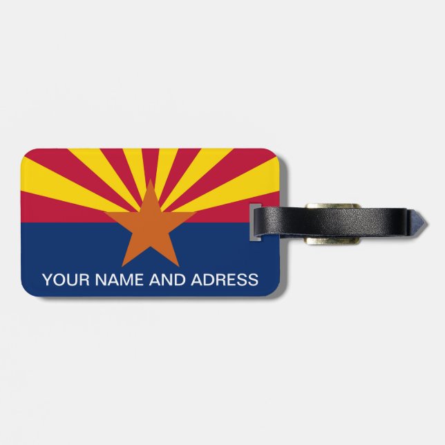 Luggage Tag with Flag of Arizona, USA (Back Horizontal)