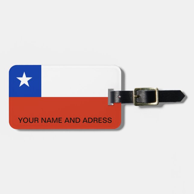 Luggage Tag with Flag of Chile (Front Horizontal)