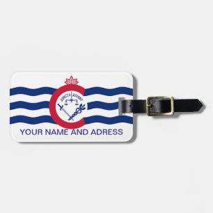 Luggage Tag with Flag of Cincinnati City, USA
