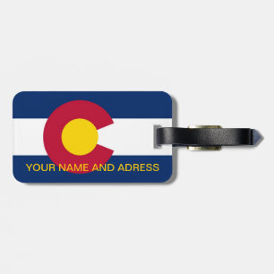 Luggage Tag with Flag of Colorado, USA