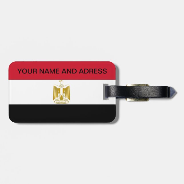 Luggage Tag with Flag of Egypt (Back Horizontal)
