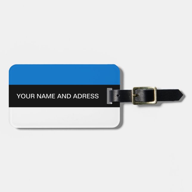 Luggage Tag with Flag of Estonia (Front Horizontal)
