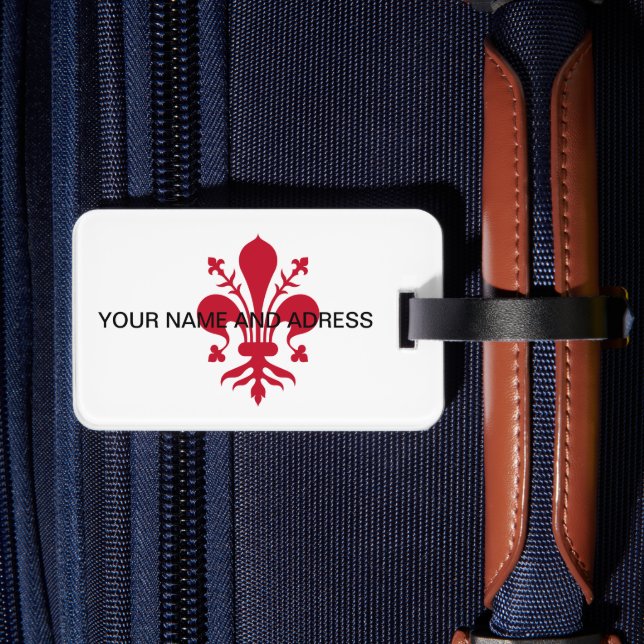Luggage Tag with Flag of Florence, Italy (Back Insitu 2)