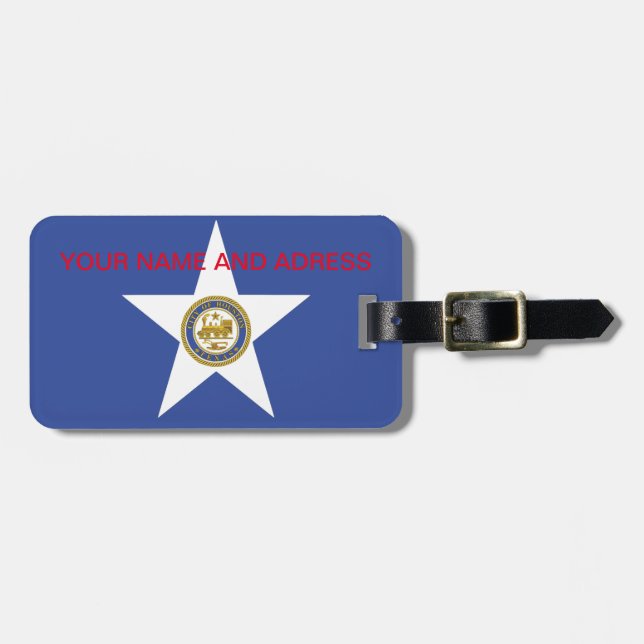 Luggage Tag with Flag of Houston City, USA (Front Horizontal)