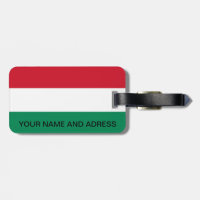Luggage Tag with Flag of Hungary