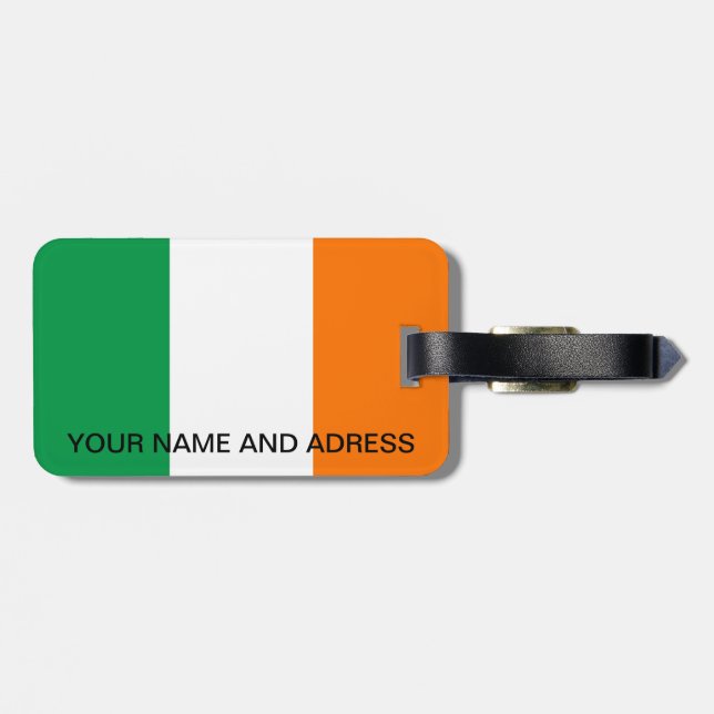 Luggage Tag with Flag of Ireland (Back Horizontal)