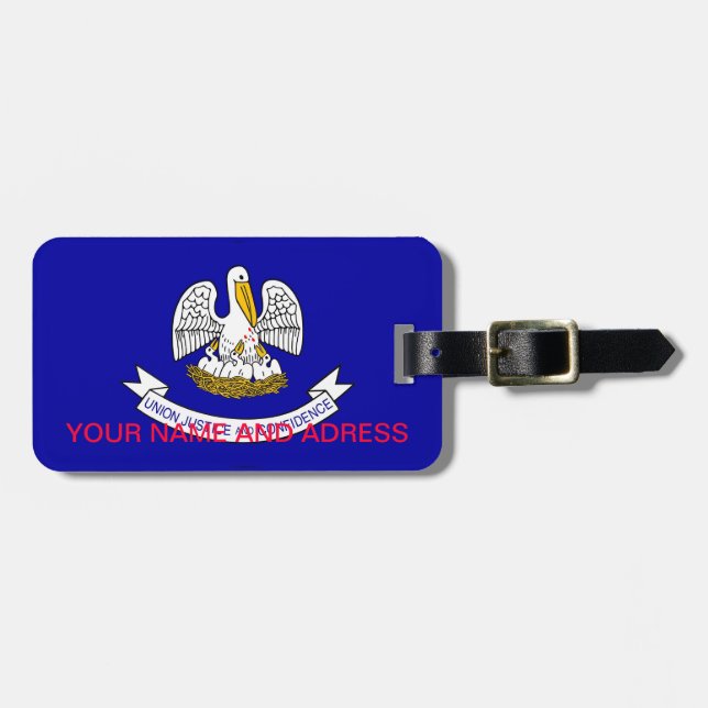Luggage Tag with Flag of Louisiana, USA (Front Horizontal)
