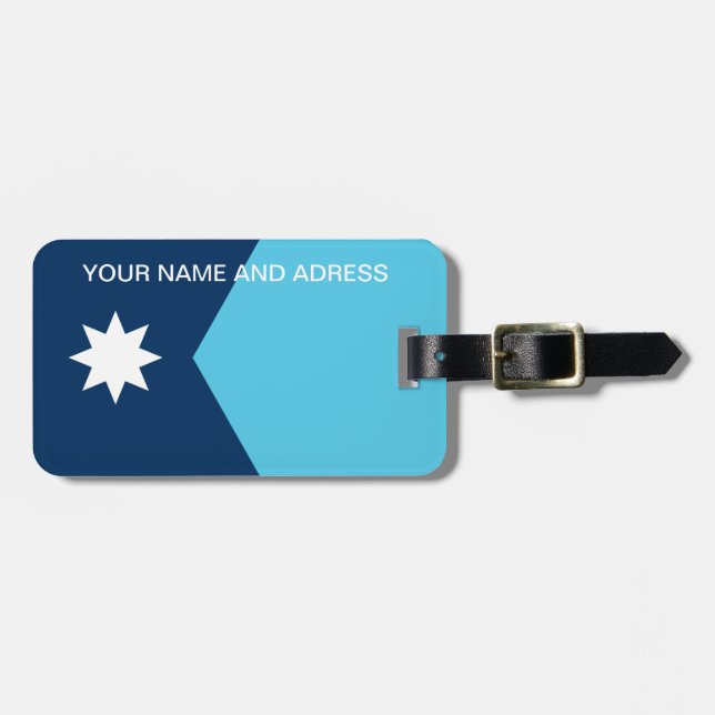 Luggage Tag with Flag of Minnesota, USA (Front Horizontal)