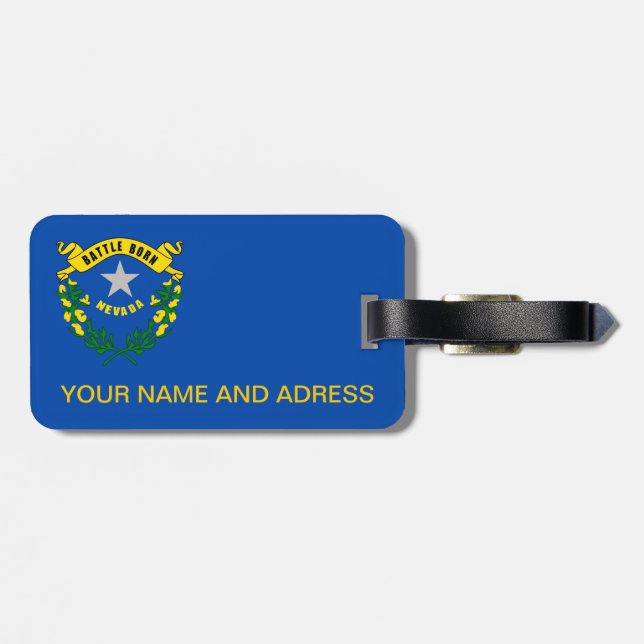 Luggage Tag with Flag of Nevada, USA (Back Horizontal)