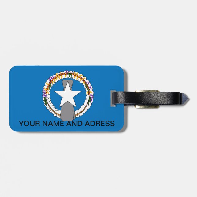 Luggage Tag with Flag of Northern Mariana (Back Horizontal)
